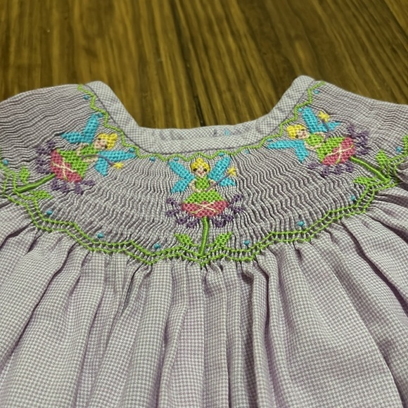 Shrimp & Grits Kids Purple Tinkerbell Dress Size 12 Months - Picture 2 of 5